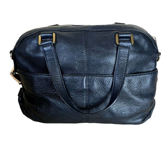 Michael Kors AQ-1206 Black Pebbled Leather Handbag Satchel - Authentic - Picture 8 of 12